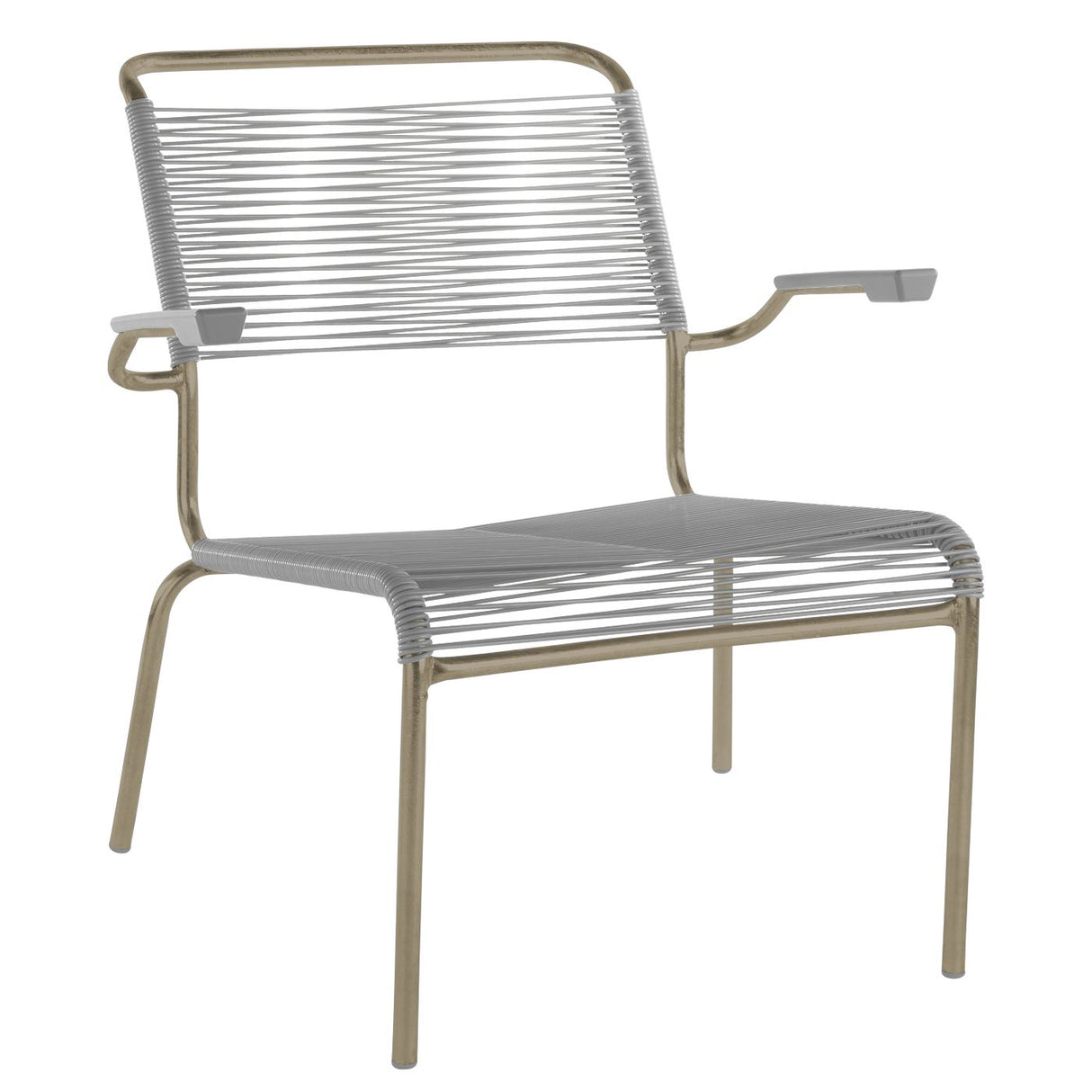 Schaffner Säntis Fauteuil bas Spaghetti Champagne 85 Gris Argent 78