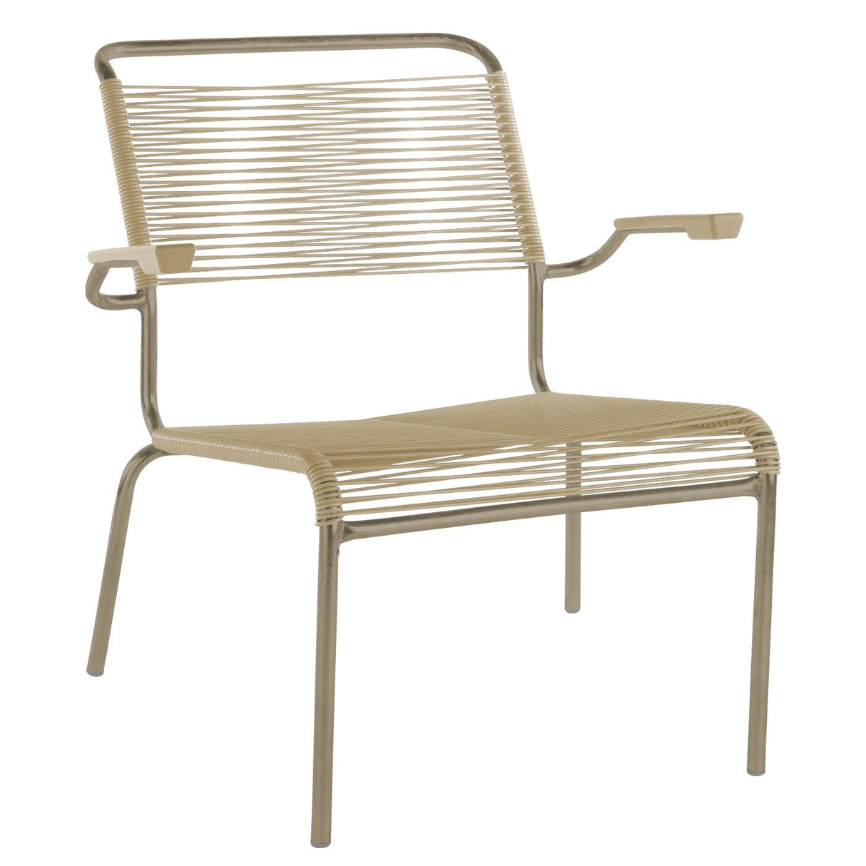 Schaffner Säntis Fauteuil bas Spaghetti Champagne 85 Marron Pastel 83