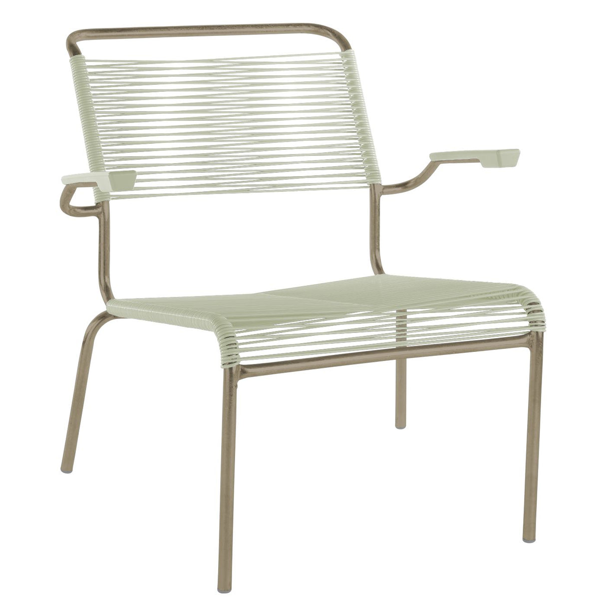 Schaffner Säntis Fauteuil bas Spaghetti Champagne 85 Vert pastel 64