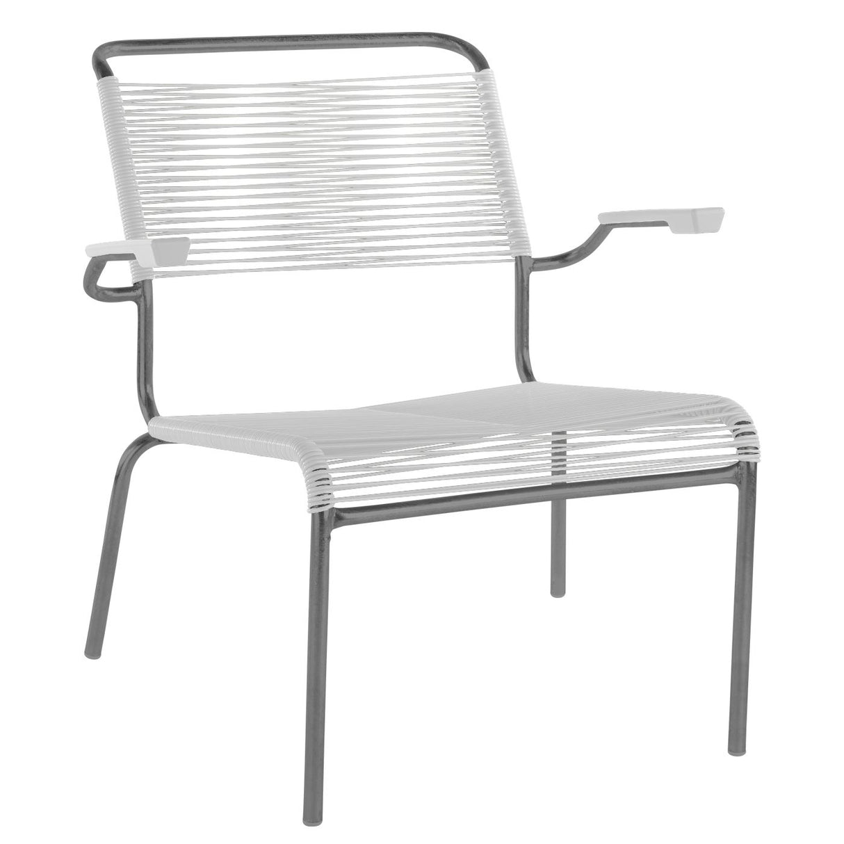 Schaffner Säntis Fauteuil bas Spaghetti Graphite 73 Blanc 90