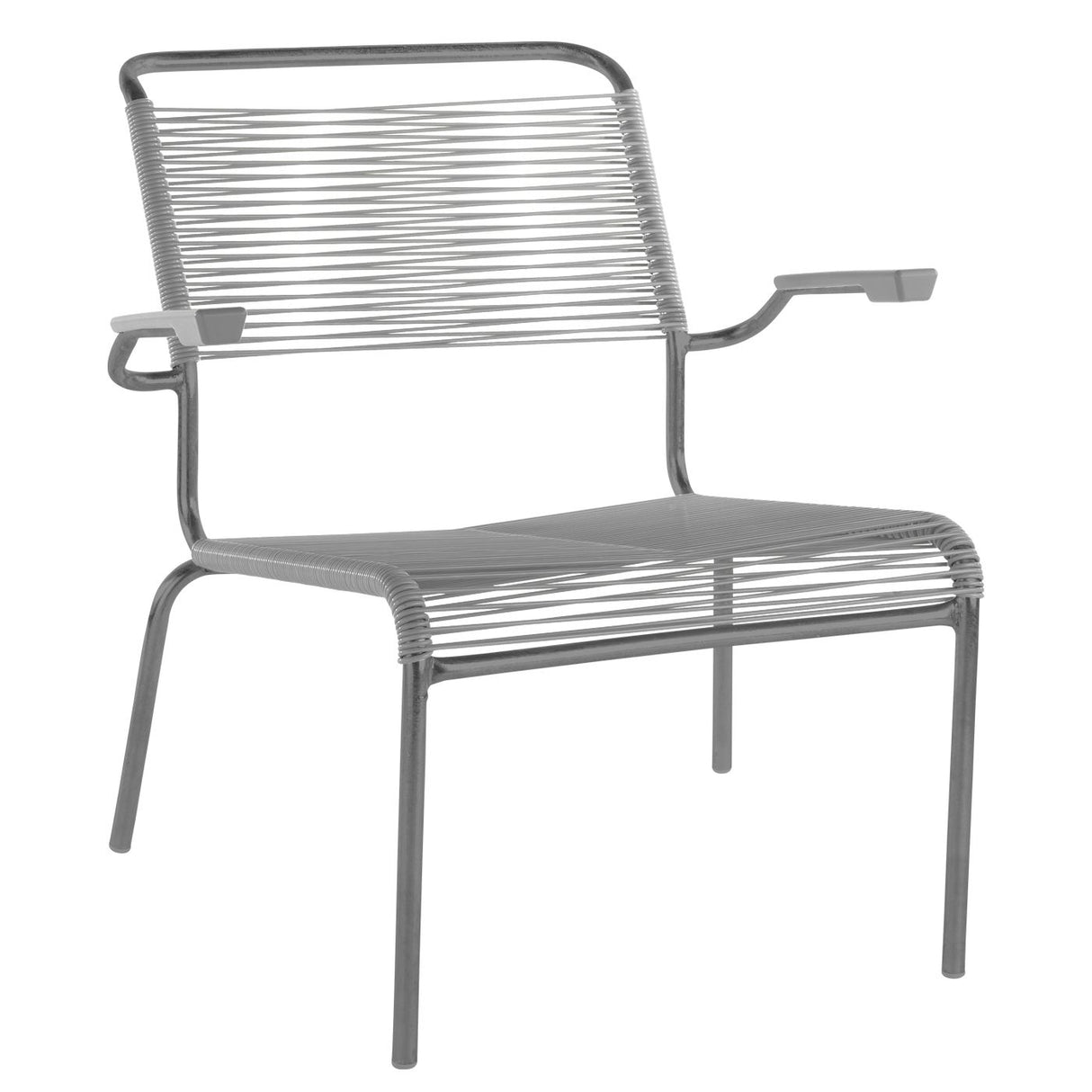 Schaffner Säntis Fauteuil bas Spaghetti Graphite 73 Gris Argent 78