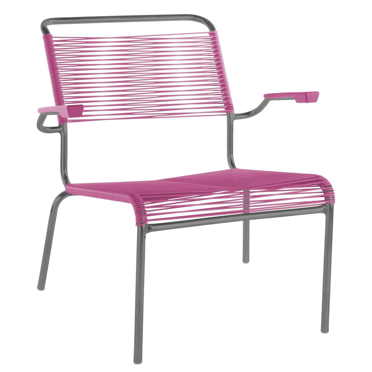 Schaffner Säntis Fauteuil bas Spaghetti Graphite 73 Rose 41