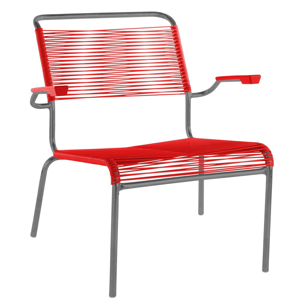 Schaffner Säntis Fauteuil bas Spaghetti Graphite 73 Rouge 30