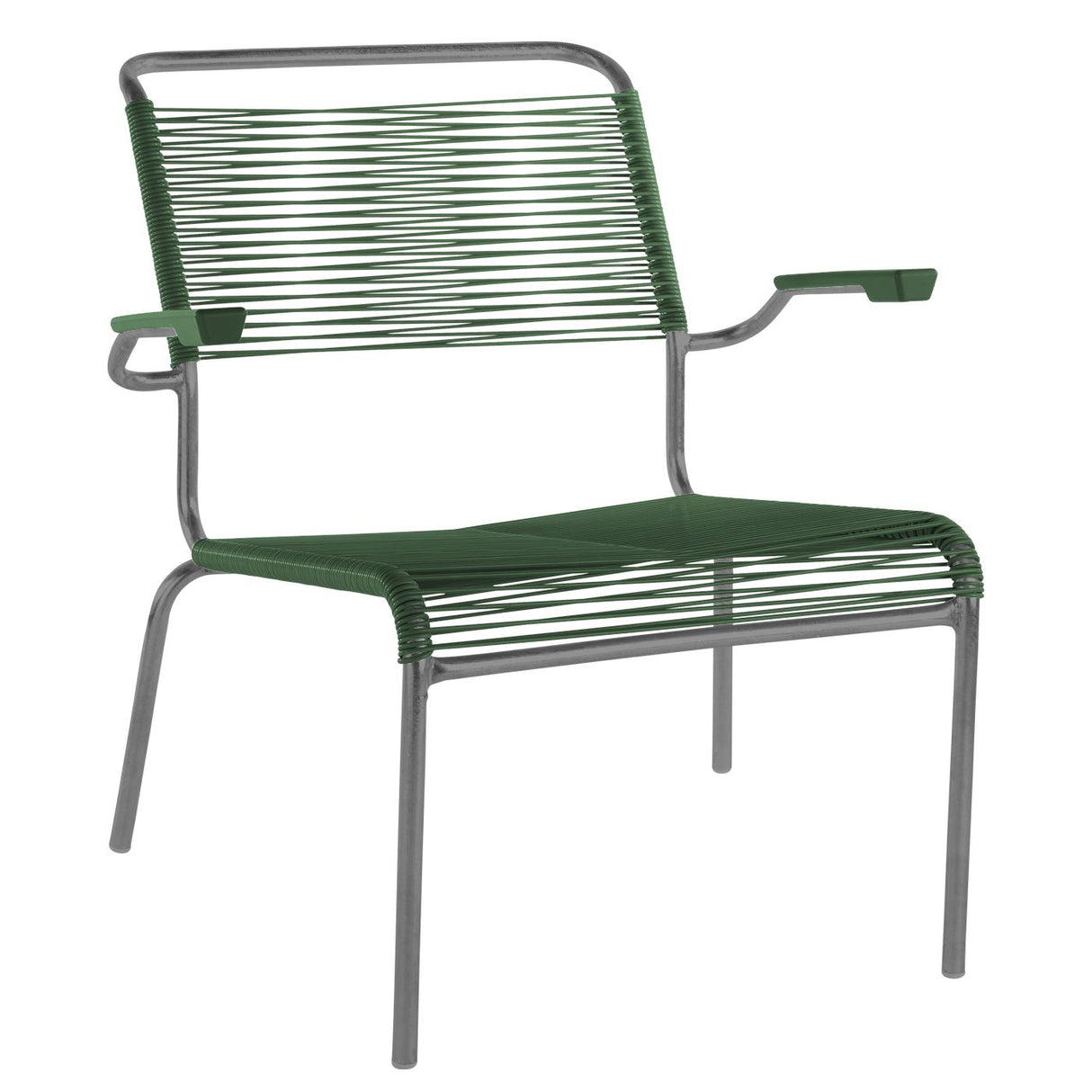 Schaffner Säntis Fauteuil bas Spaghetti Graphite 73 Vert Sapin 66