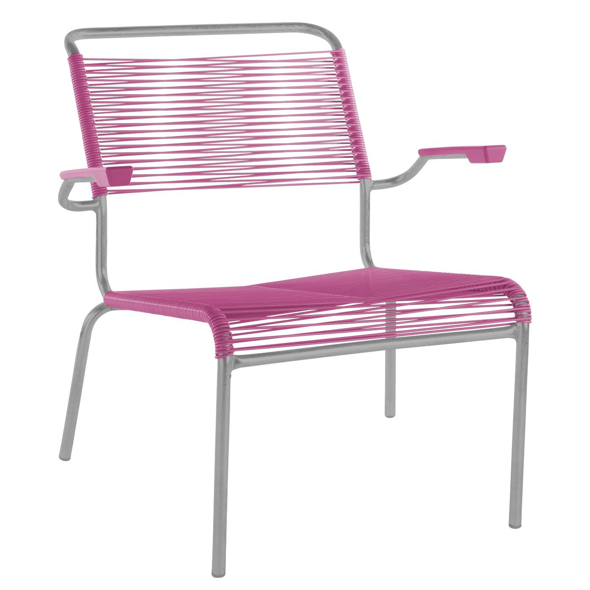 Schaffner Säntis Fauteuil bas Spaghetti Gris Argent 78 Rose 41