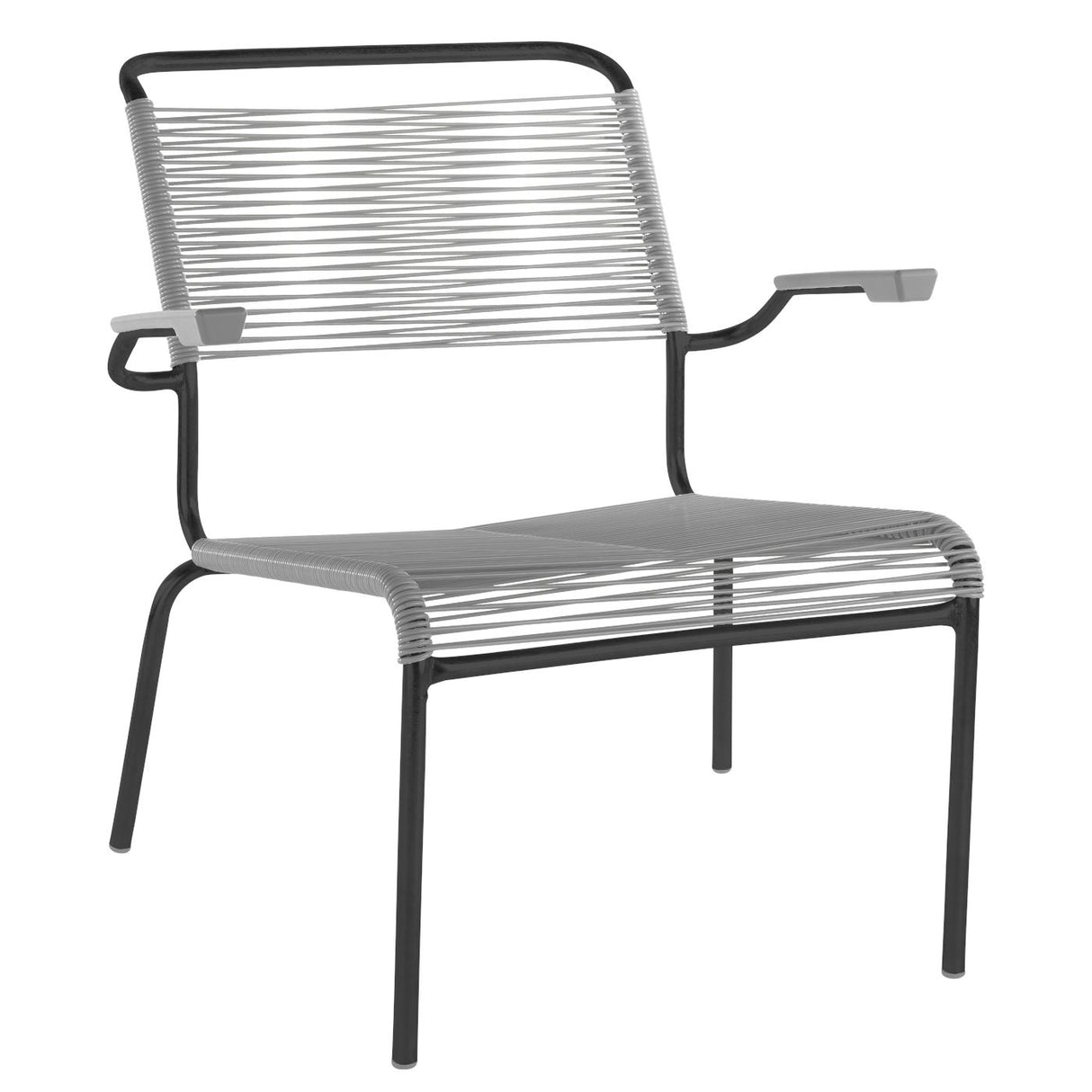 Schaffner Säntis Fauteuil bas Spaghetti Noir 91 Gris Argent 78