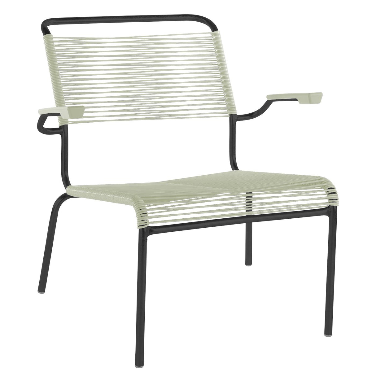 Schaffner Säntis Fauteuil bas Spaghetti Noir 91 Vert pastel 64