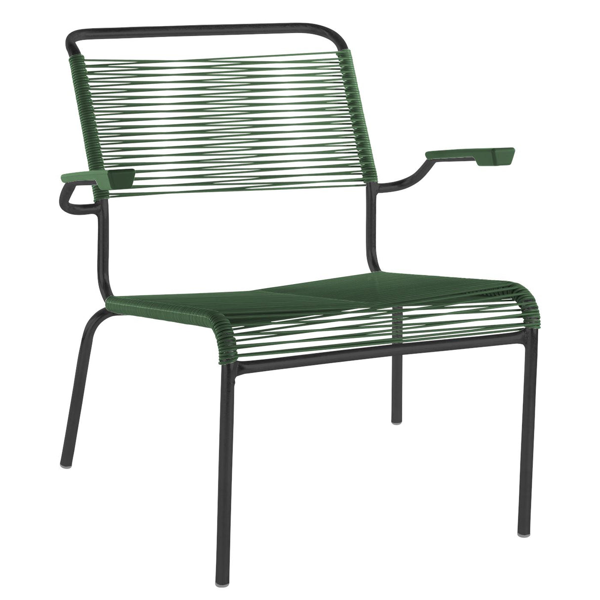 Schaffner Säntis Fauteuil bas Spaghetti Noir 91 Vert Sapin 66