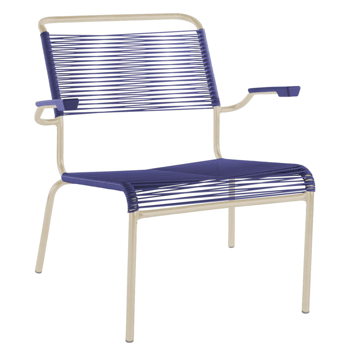 Schaffner Säntis Fauteuil bas Spaghetti Sable Pastel 15 Bleu 53