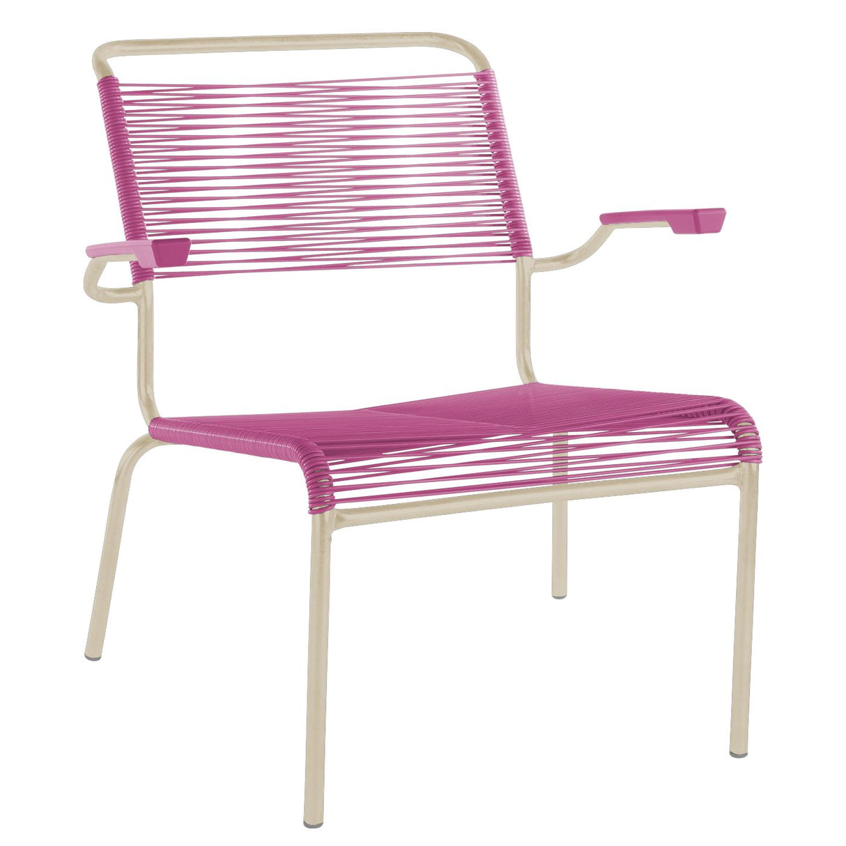 Schaffner Säntis Fauteuil bas Spaghetti Sable Pastel 15 Rose 41