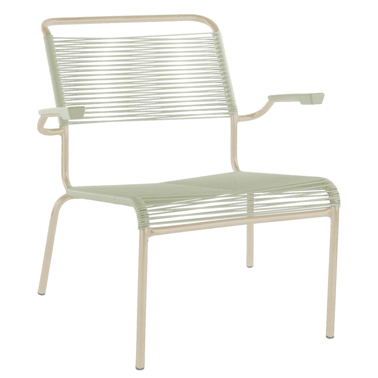 Schaffner Säntis Fauteuil bas Spaghetti Sable Pastel 15 Vert pastel 64
