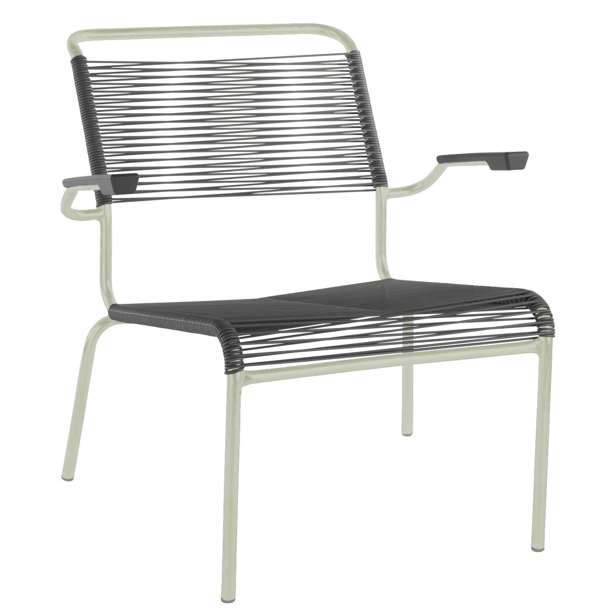 Schaffner Säntis Fauteuil bas Spaghetti Vert Pastel 64 Anthracite 77