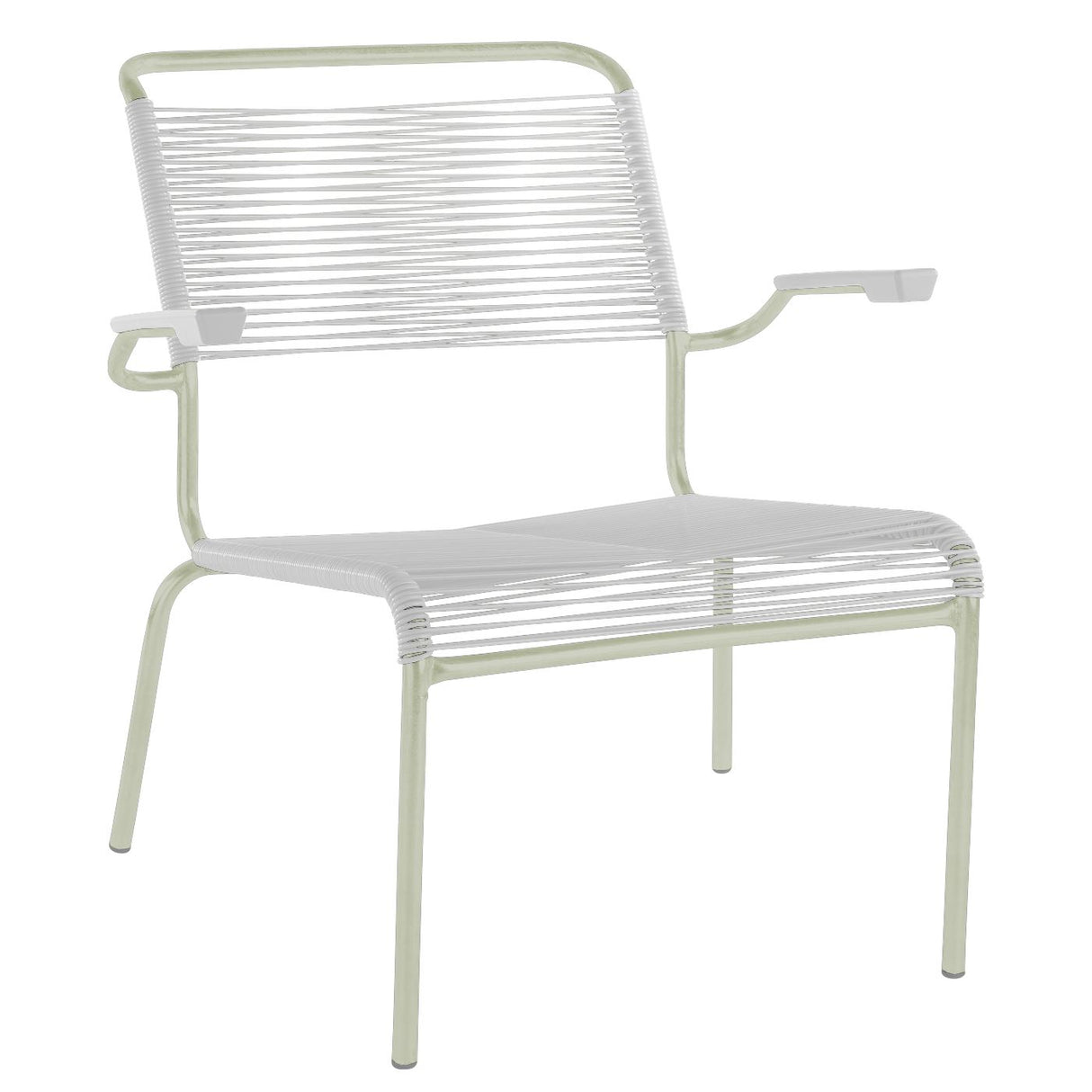 Schaffner Säntis Fauteuil bas Spaghetti Vert Pastel 64 Blanc 90