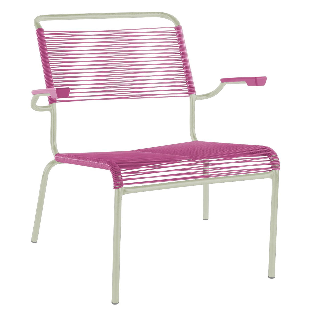 Schaffner Säntis Fauteuil bas Spaghetti Vert Pastel 64 Rose 41