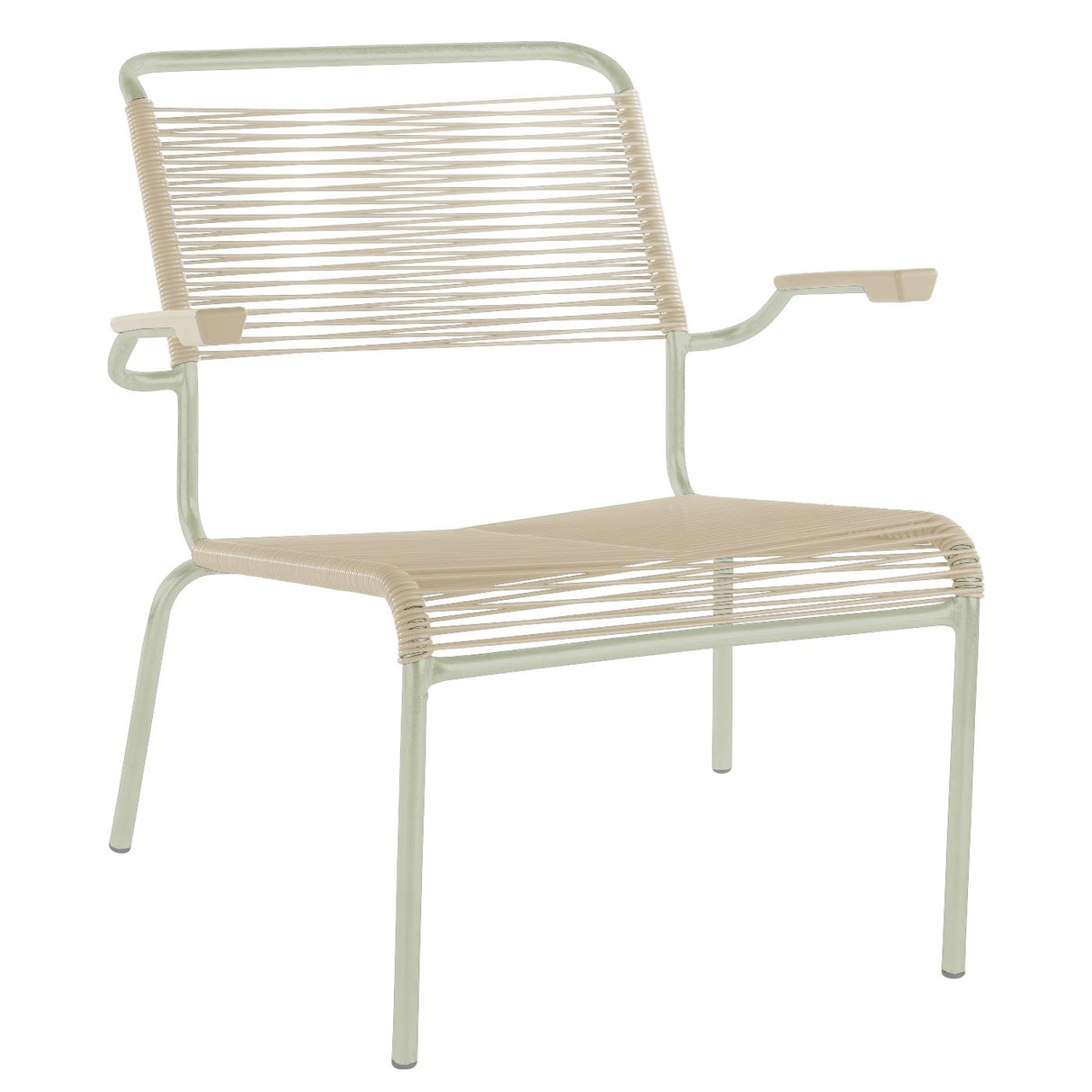 Schaffner Säntis Fauteuil bas Spaghetti Vert Pastel 64 Sable pastel 15