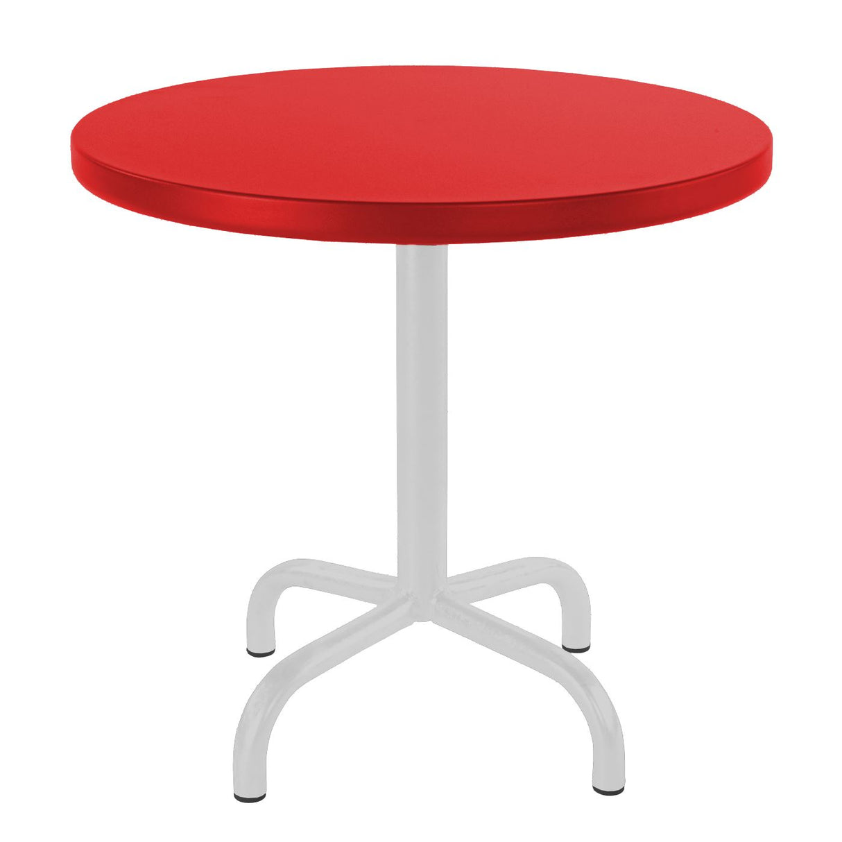 Schaffner Säntis Table d'appoint rabattable ronde Ø54cm Blanc 90 Rouge 30