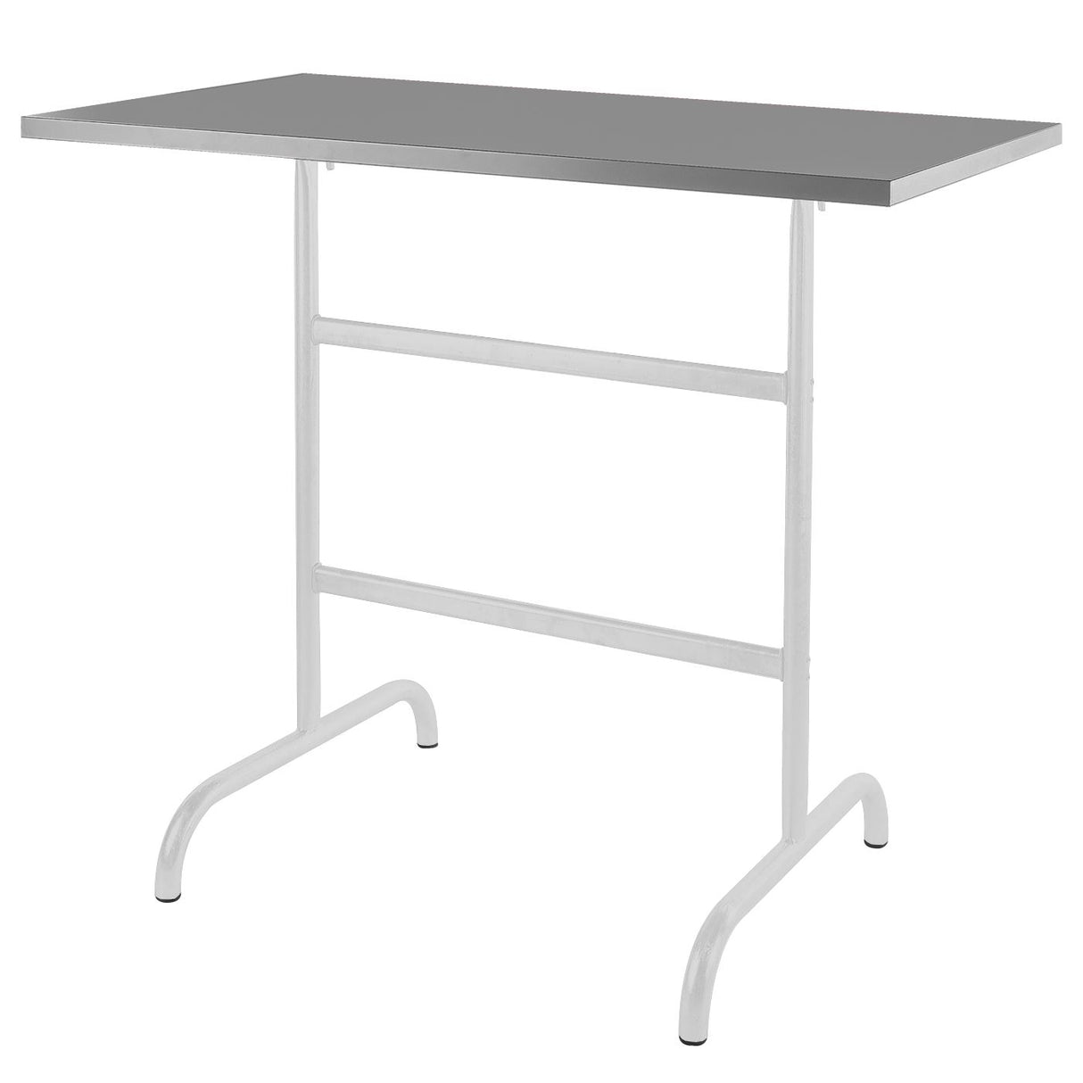 Schaffner Säntis Table haute rabattable 130x70cm Blanc 90 Gris Argent 78