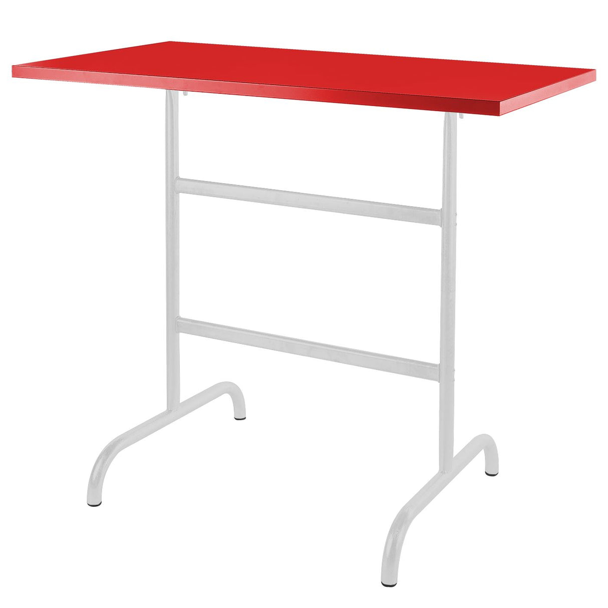 Schaffner Säntis Table haute rabattable 130x70cm Blanc 90 Rouge 30