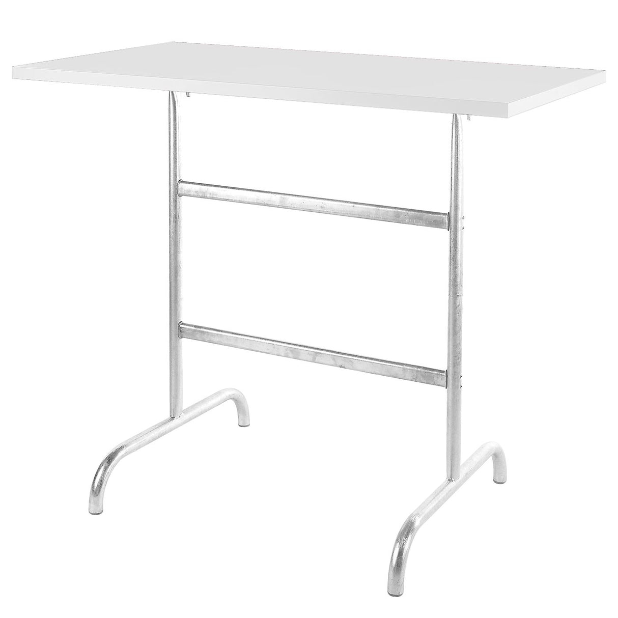 Schaffner Säntis Table haute rabattable 130x70cm Galvanisé à chaud 02 Blanc 90