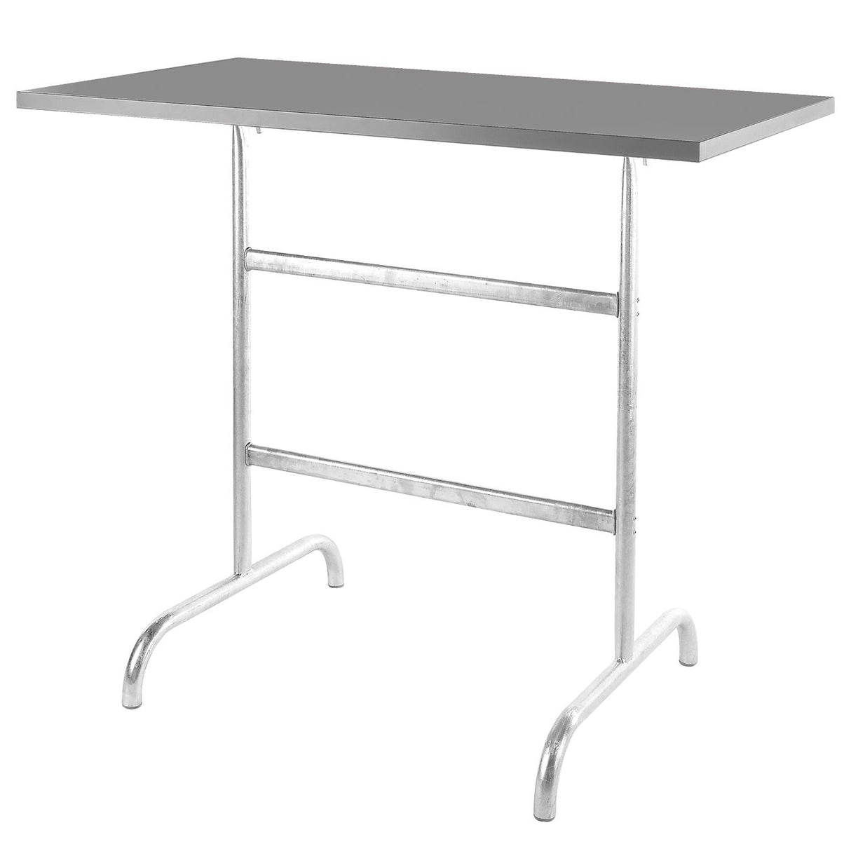 Schaffner Säntis Table haute rabattable 130x70cm Galvanisé à chaud 02 Gris Argent 78