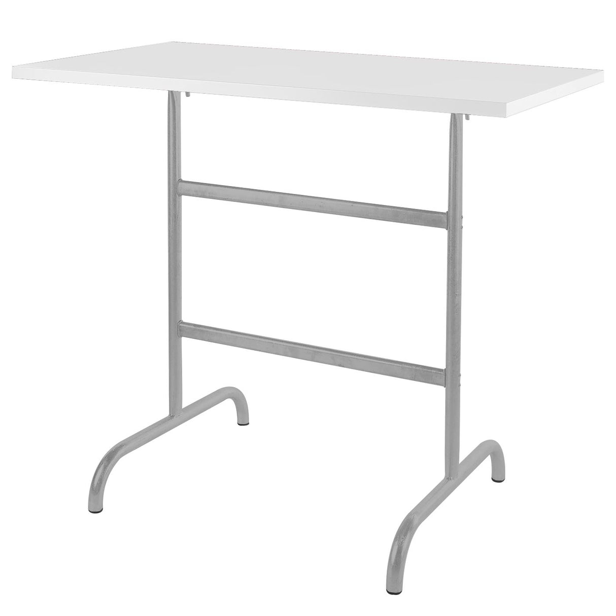 Schaffner Säntis Table haute rabattable 130x70cm Gris Argent 78 Blanc 90