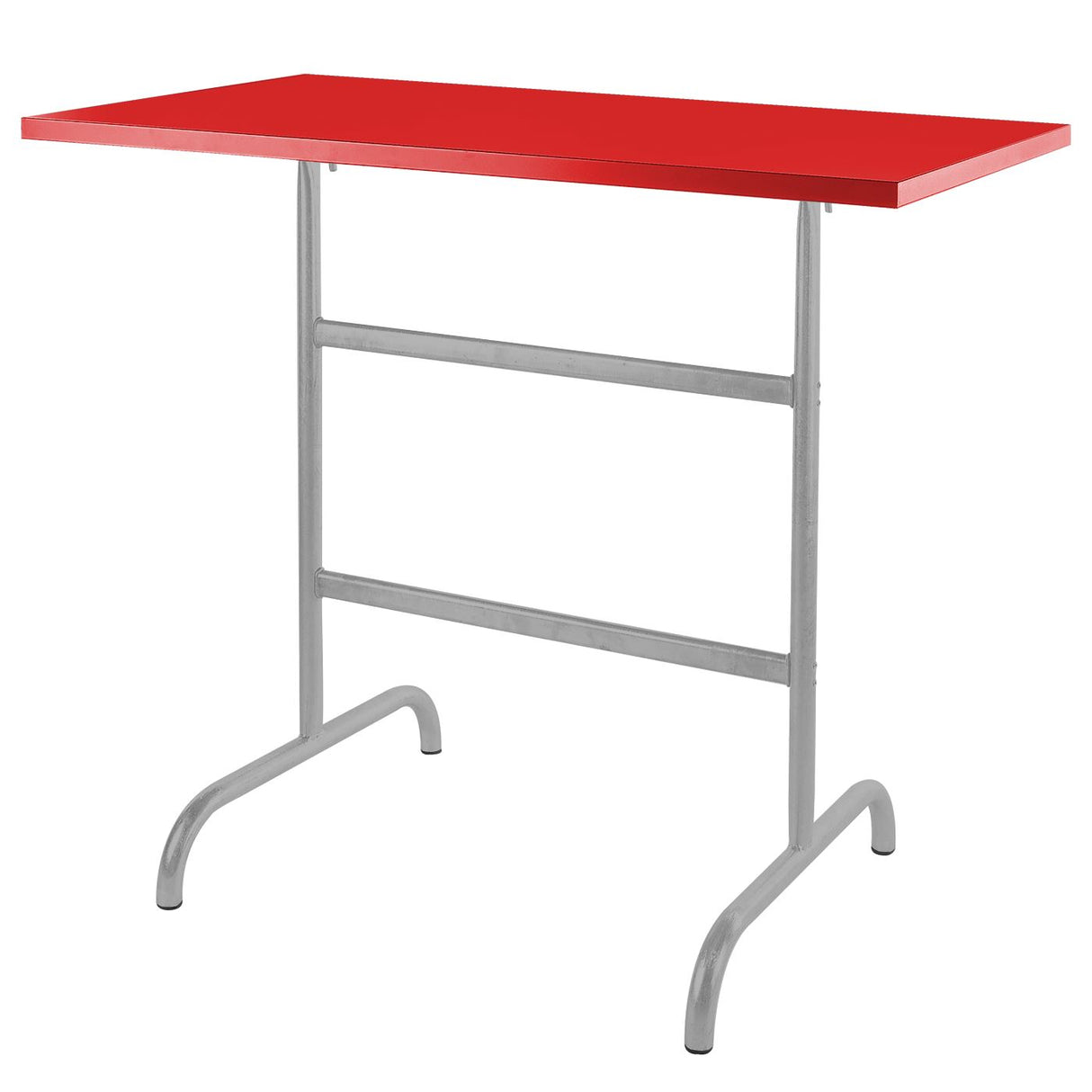 Schaffner Säntis Table haute rabattable 130x70cm Gris Argent 78 Rouge 30