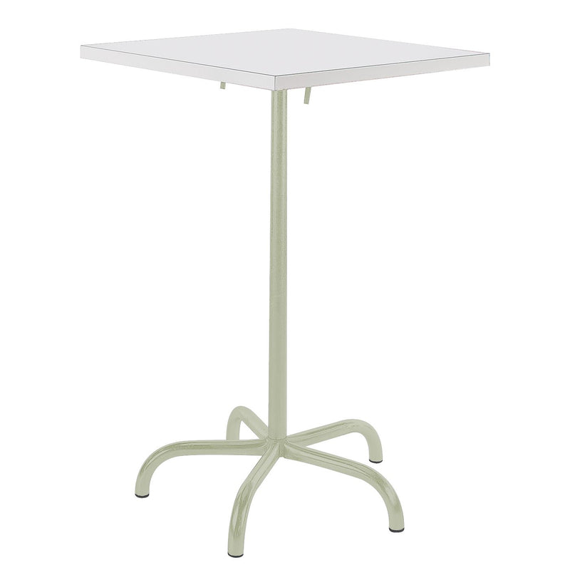 Schaffner Säntis Table haute rabattable 80x80cm Vert Pastel 64 Blanc 90 