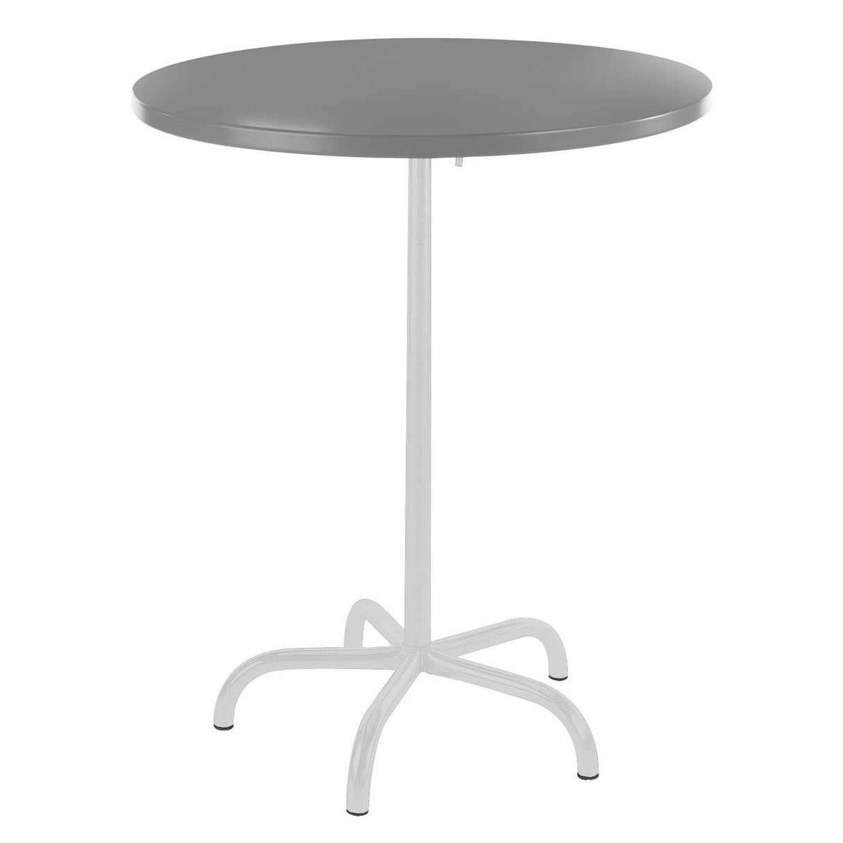 Schaffner Säntis Table haute rabattable ronde Ø80cm Blanc 90 Gris Argent 78