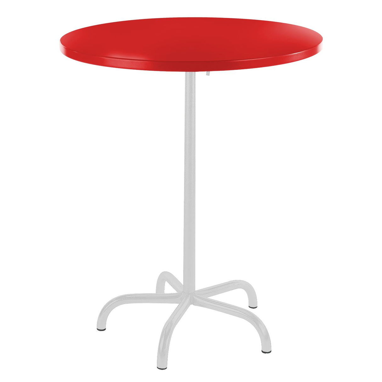 Schaffner Säntis Table haute rabattable ronde Ø80cm Blanc 90 Rouge 30