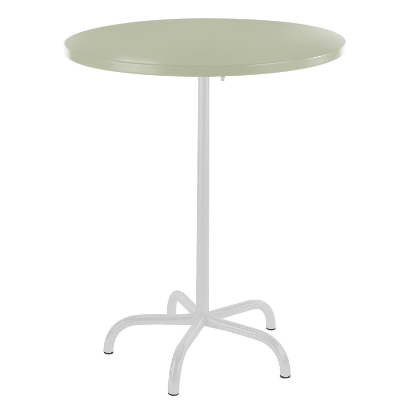 Schaffner Säntis Table haute rabattable ronde Ø80cm Blanc 90 Vert Pastel 64 