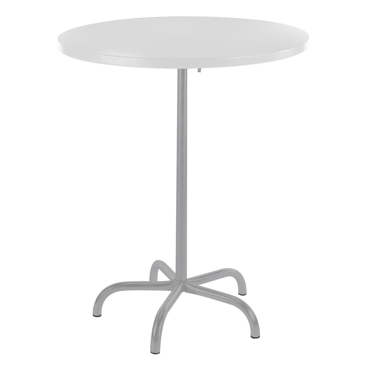 Schaffner Säntis Table haute rabattable ronde Ø80cm Gris Argent 78 Blanc 90
