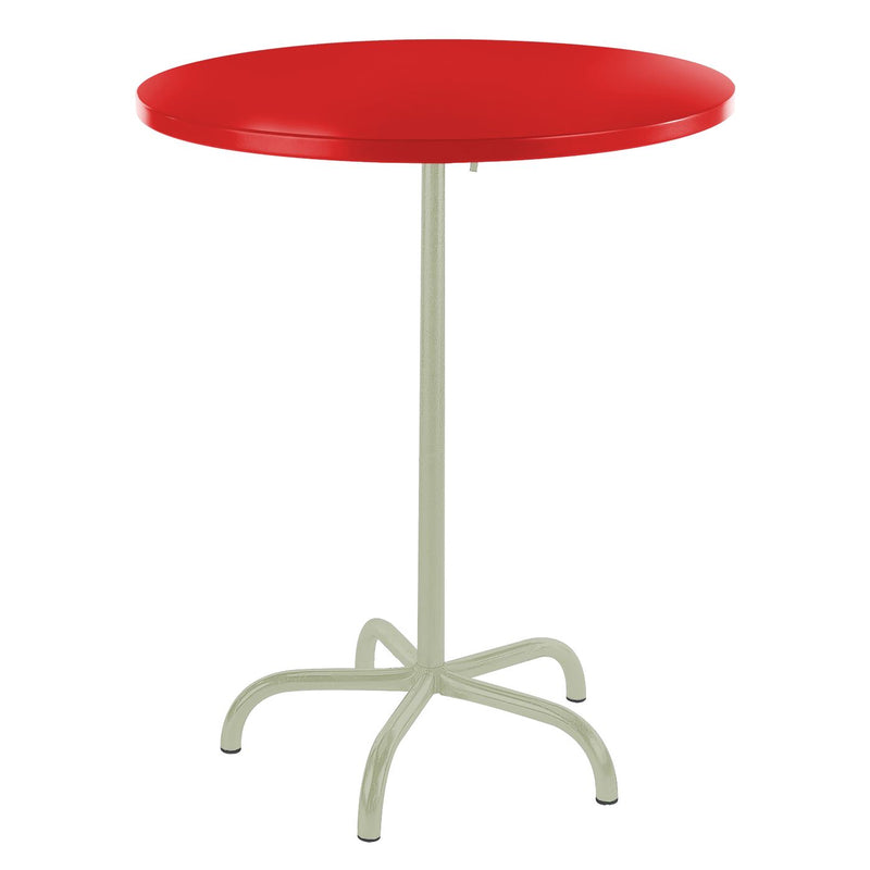 Schaffner Säntis Table haute rabattable ronde Ø80cm Vert Pastel 64 Rouge 30 