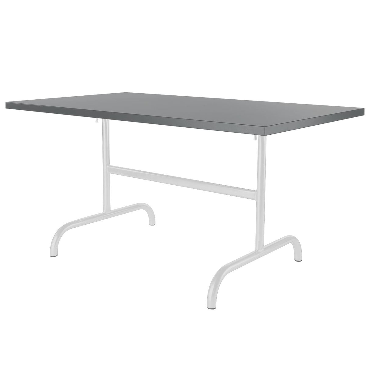 Schaffner Säntis Table repas rabattable 140x80cm Blanc 90 Gris Argent 78