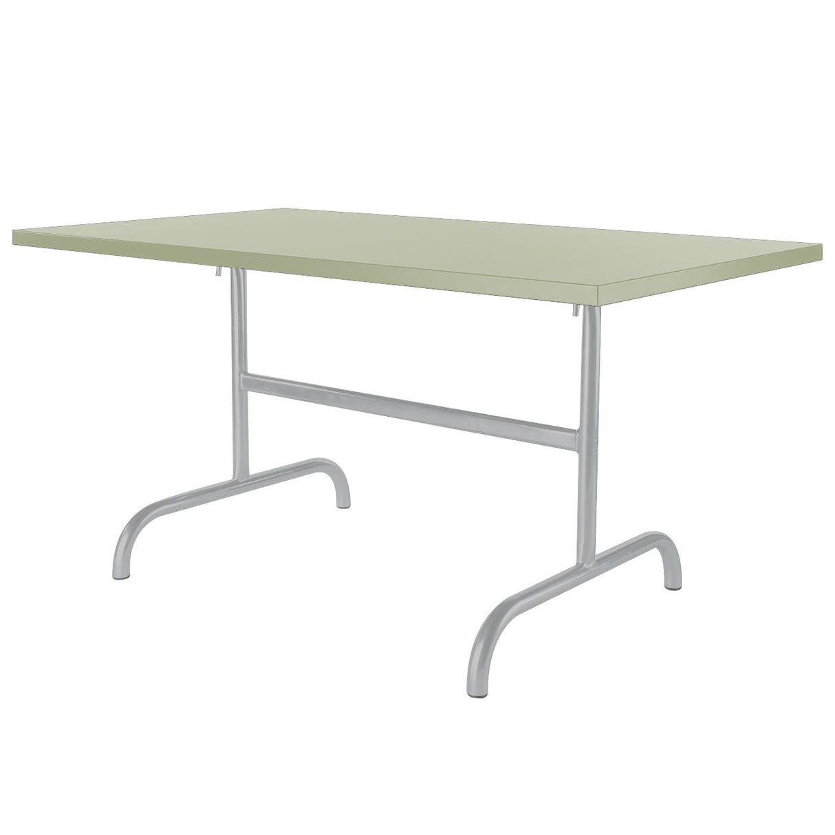 Schaffner Säntis Table repas rabattable 140x80cm Gris Argent 78 Vert Pastel 64