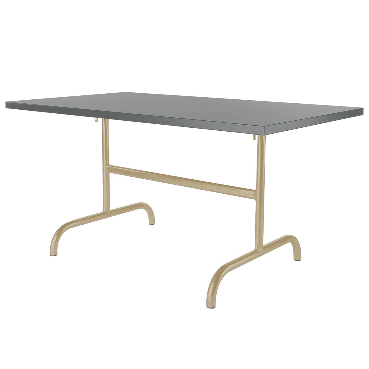 Schaffner Säntis Table repas rabattable 140x80cm Marron Pastel 83 Gris Argent 78