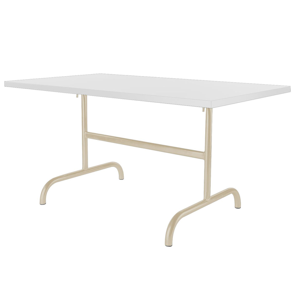 Schaffner Säntis Table repas rabattable 140x80cm Sable Pastel 15 Blanc 90