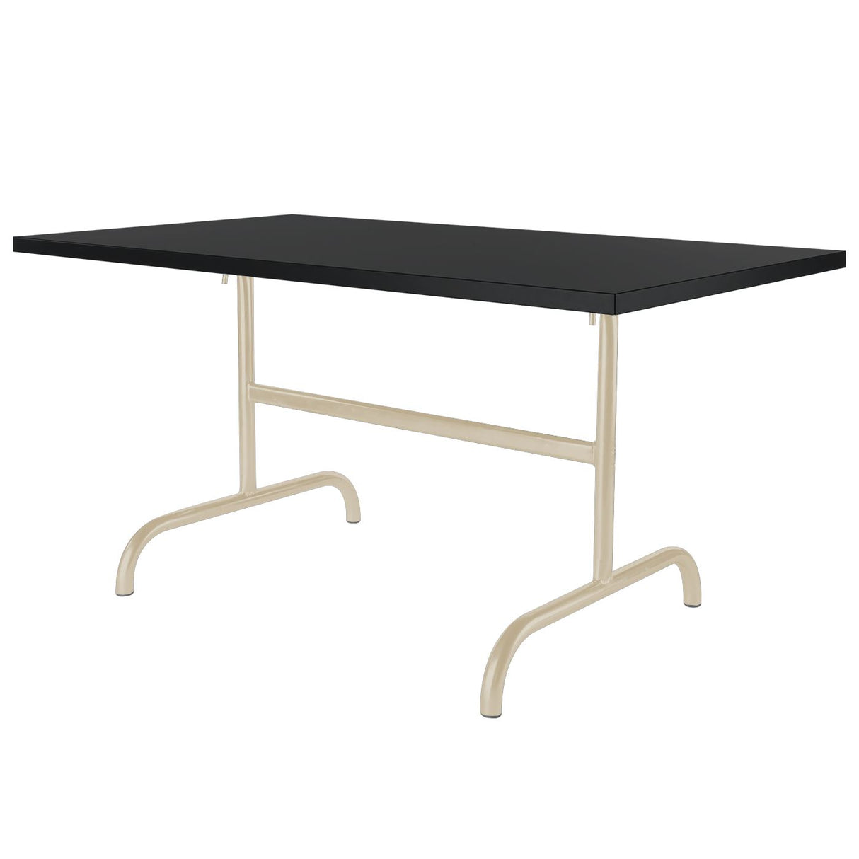 Schaffner Säntis Table repas rabattable 140x80cm Sable Pastel 15 Noir 91