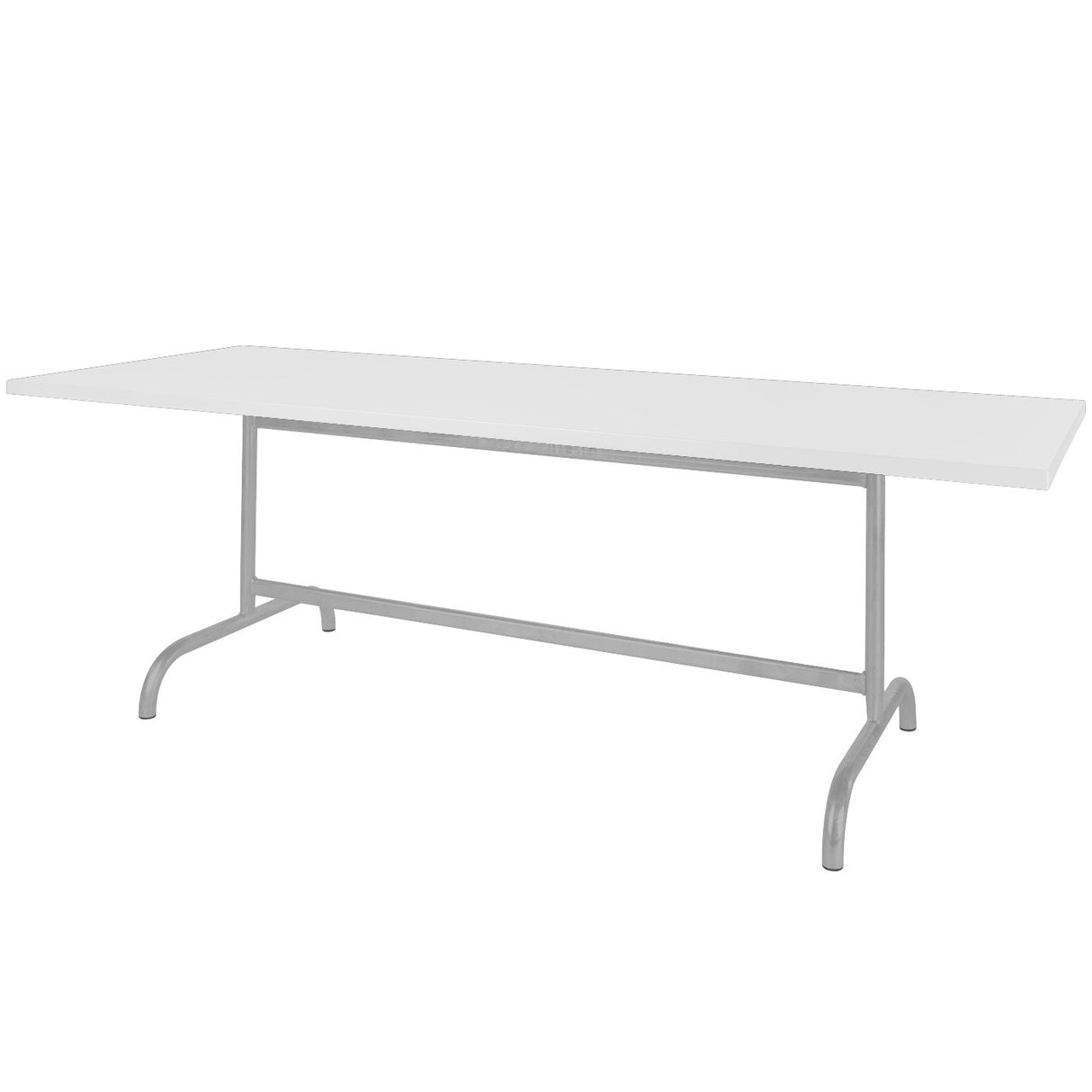 Schaffner Säntis Table repas rabattable 180x90cm Gris Argent 78 Blanc 90
