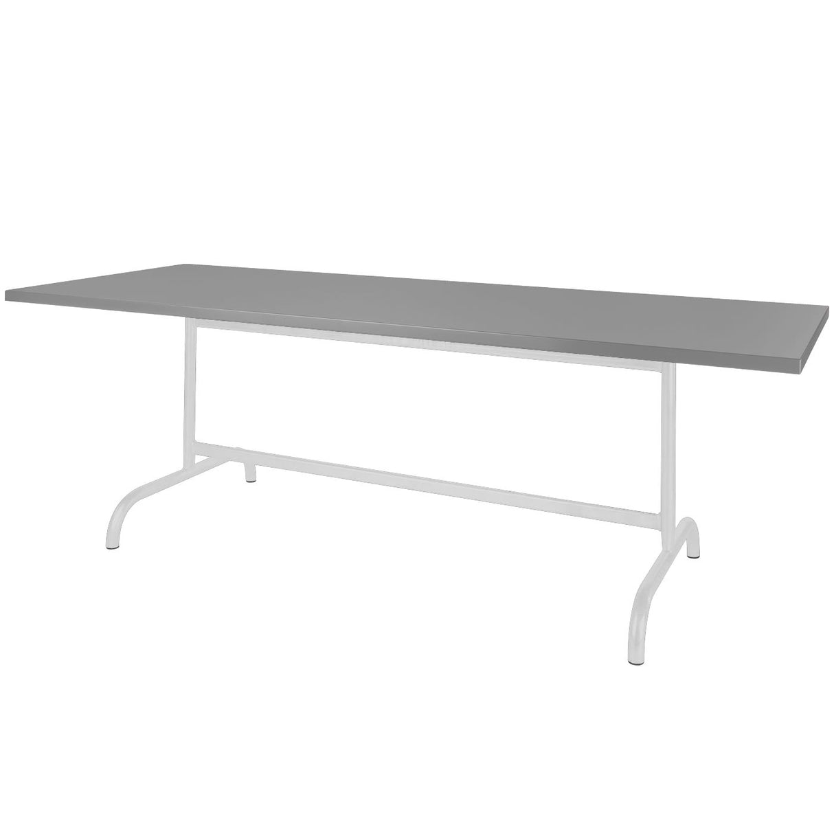 Schaffner Säntis Table repas rabattable 240x80cm Blanc 90 Gris Argent 78