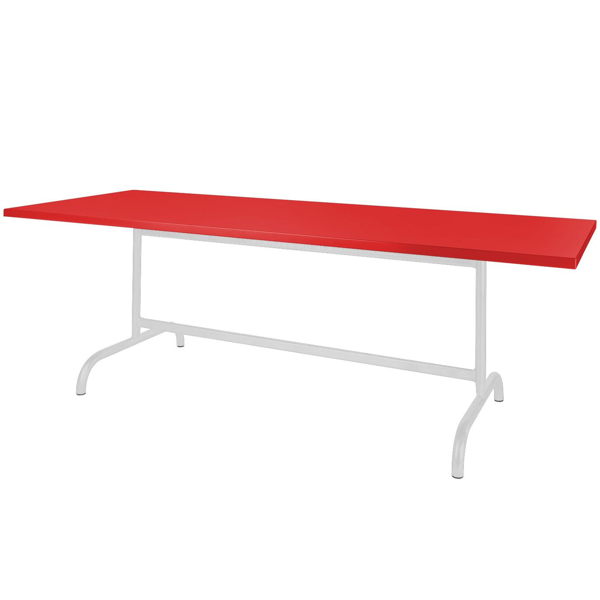 Schaffner Säntis Table repas rabattable 240x90cm Blanc 90 Rouge 30