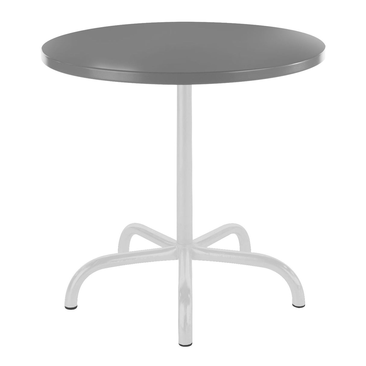 Schaffner Säntis Table repas rabattable ronde Ø80cm Blanc 90 Gris Argent 78