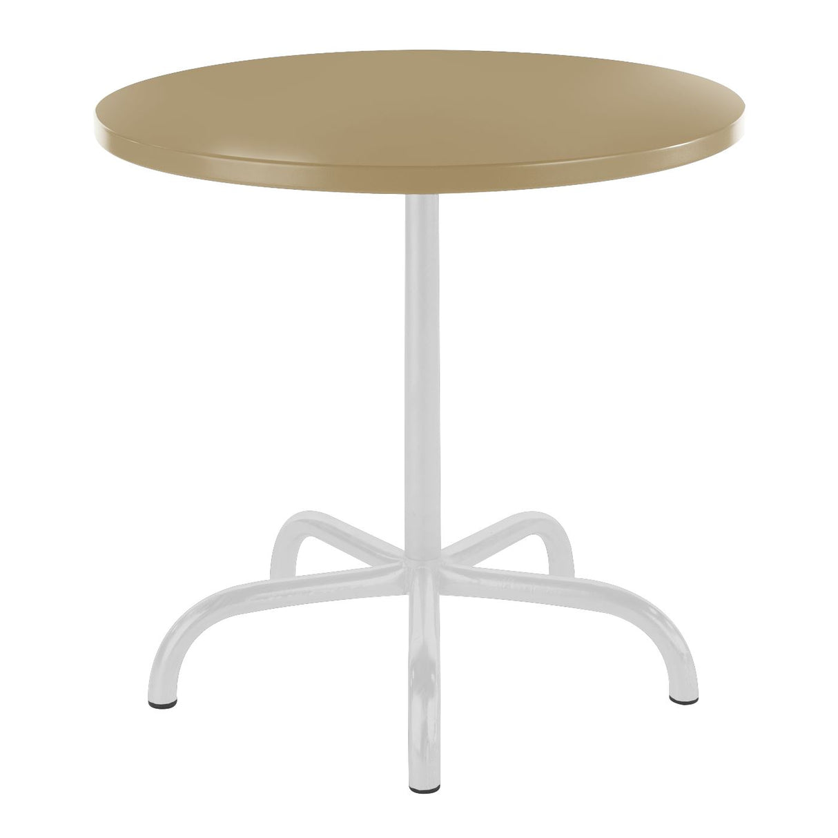 Schaffner Säntis Table repas rabattable ronde Ø80cm Blanc 90 Marron Pastel 83