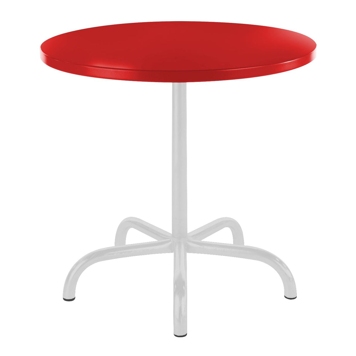 Schaffner Säntis Table repas rabattable ronde Ø80cm Blanc 90 Rouge 30
