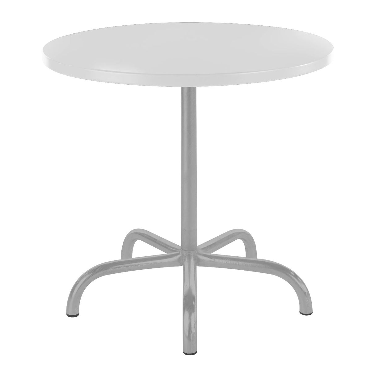 Schaffner Säntis Table repas rabattable ronde Ø80cm Gris Argent 78 Blanc 90