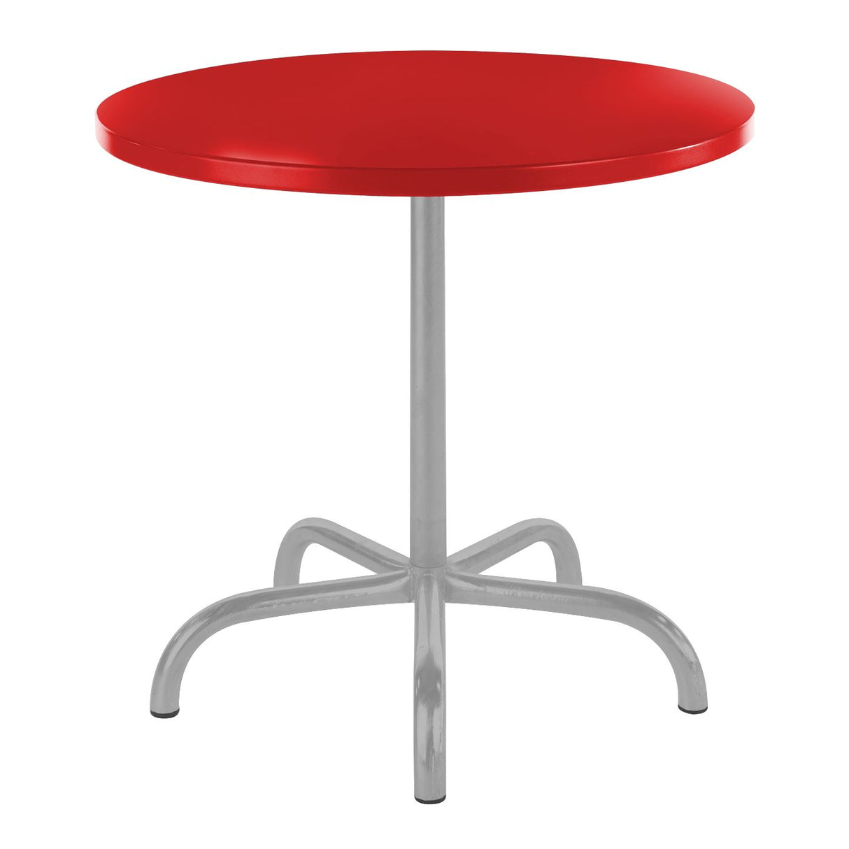 Schaffner Säntis Table repas rabattable ronde Ø80cm Gris Argent 78 Rouge 30