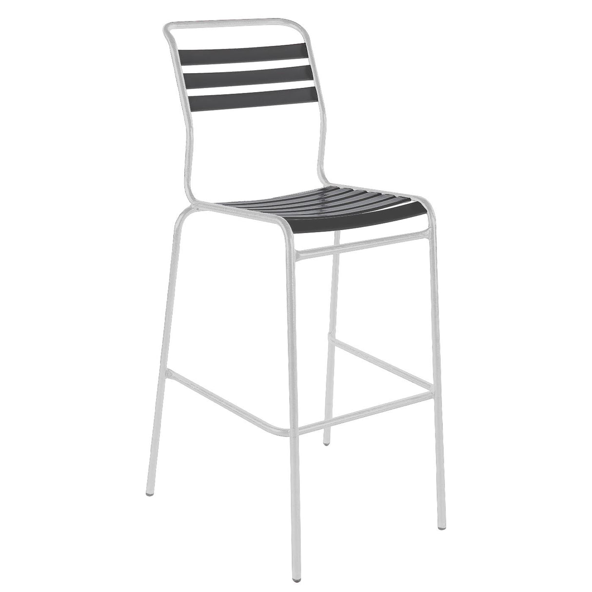 Schaffner Säntis Tabouret de bar à lattes Blanc 90 Anthracite 77