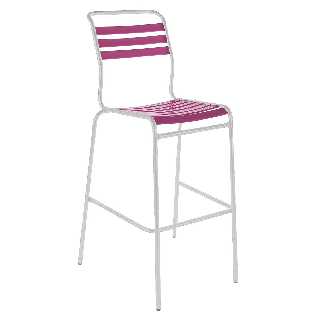 Schaffner Säntis Tabouret de bar à lattes Blanc 90 Rose 41