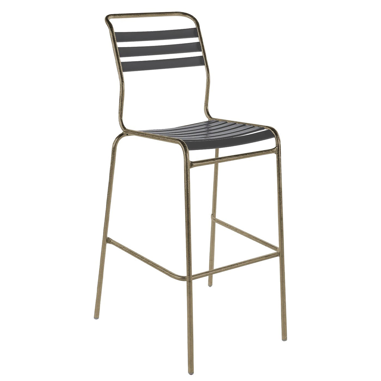 Schaffner Säntis Tabouret de bar à lattes Champagne 85 Anthracite 77