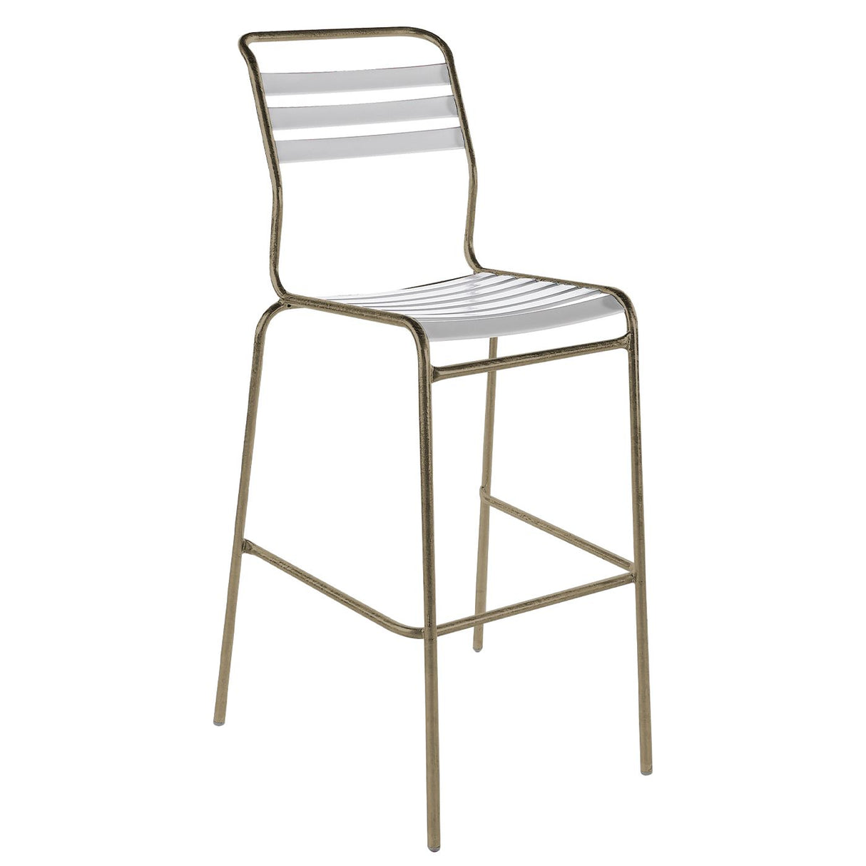 Schaffner Säntis Tabouret de bar à lattes Champagne 85 Blanc 90