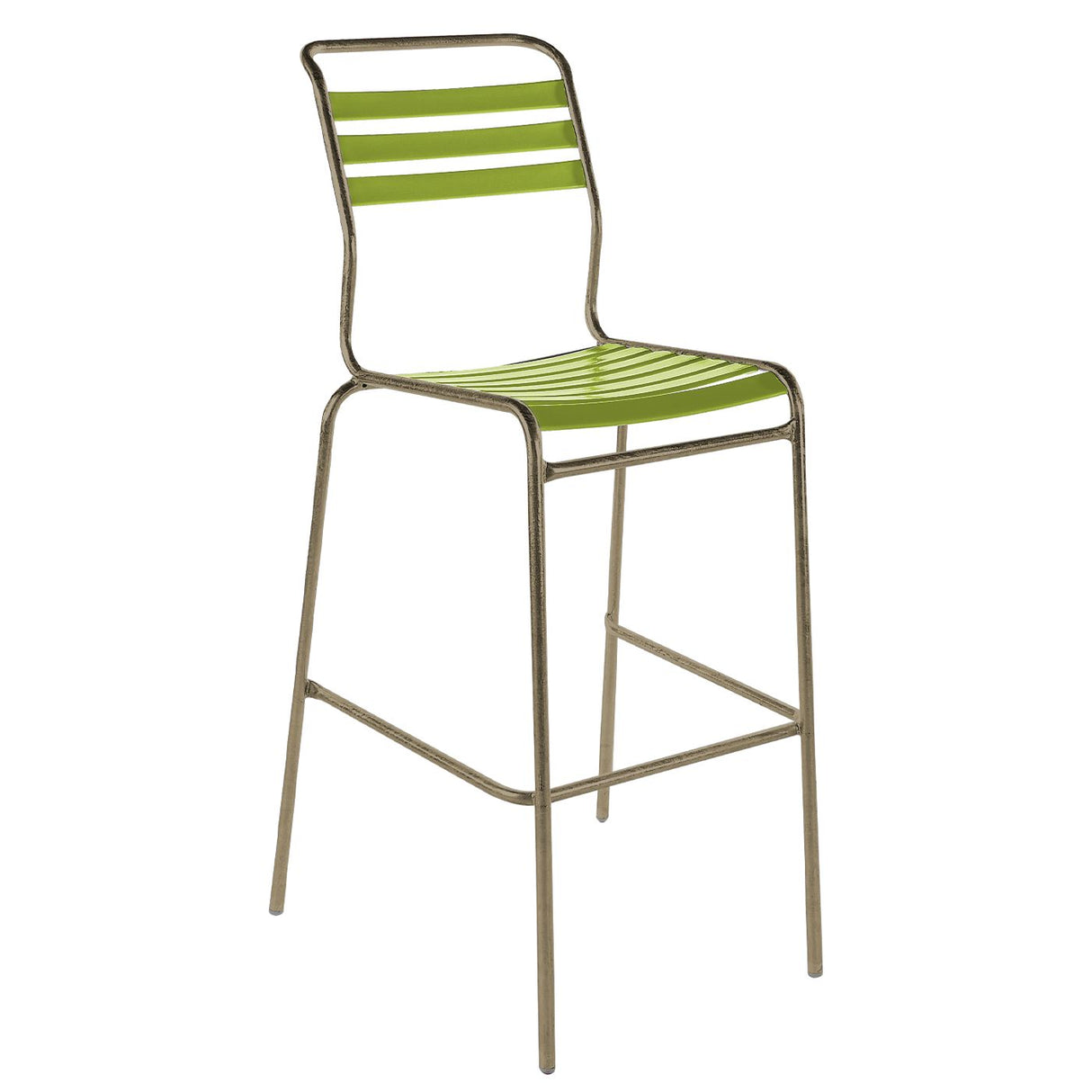 Schaffner Säntis Tabouret de bar à lattes Champagne 85 Vert Clair 63